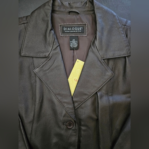 NWT - Leather Dialogue Black 3 Button Jacket - Size 1X - Picture 5 of 9